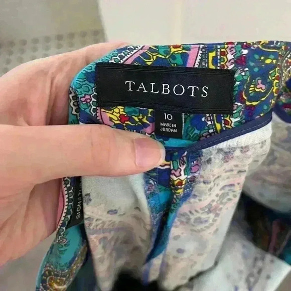 Talbots colorful business casual paisley formal slacks size 10 - Picture 3 of 8
